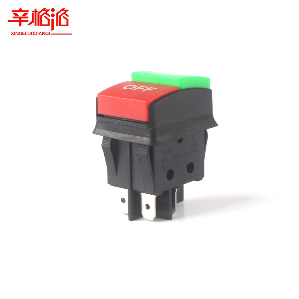 perforate30x22mm 4 pin ON-OFF boat rocker switch power switch Red,green 16A/250V 20A/125V KCD2-JD03-C1