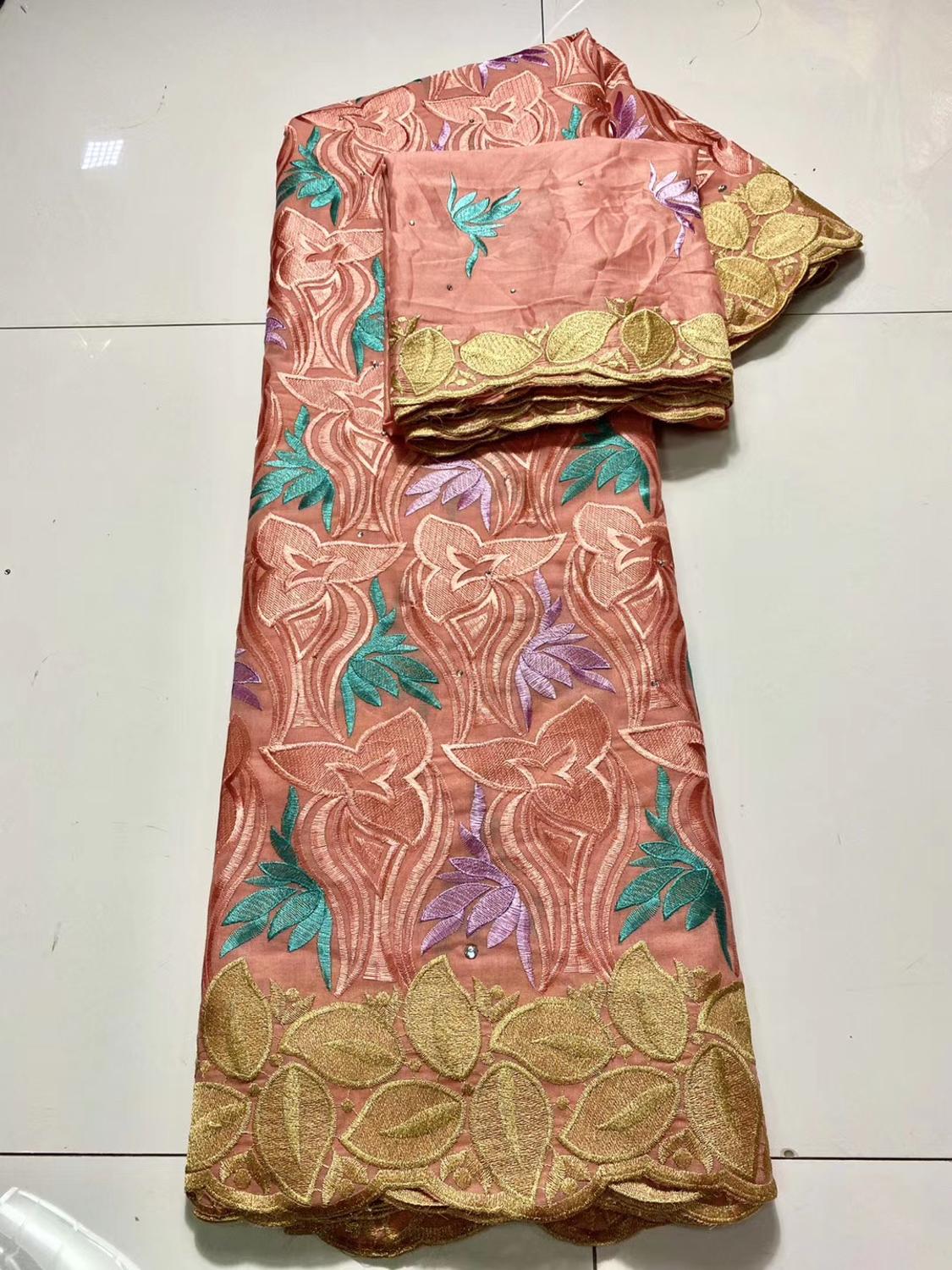 African Brocade Fabrics Swiss Voile Lace In Switzerland French Lace Fabrics Dubai Fabric Nigerian Gele Headtie 7Yards: 1