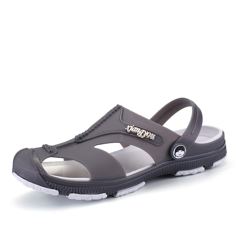 Pantoufles d'été décontractées pour hommes, sabots pour hommes, sandales de plage confortables à séchage rapide, chaussures de jardin grande taille pour hommes: Gris / 45