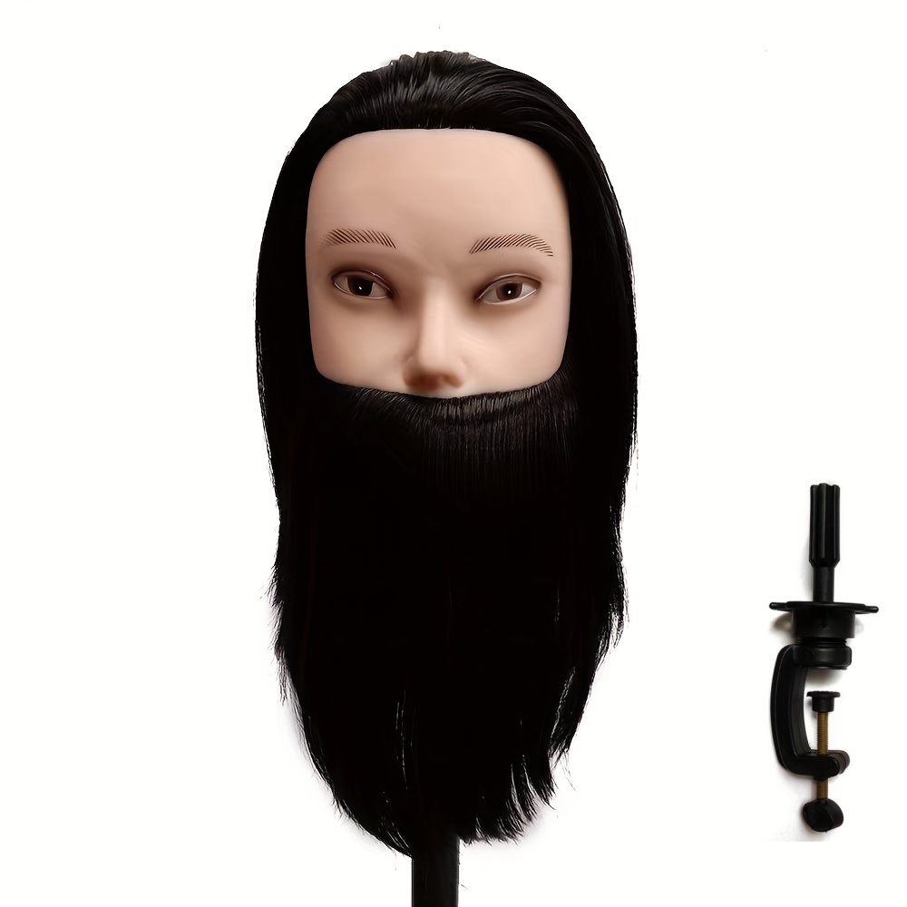 Male Model Head Compound Fibre Silk Hairdresser Styling Training Head Mould Beauty Doll Hair For Practice Cutting Braiding With: Default Title