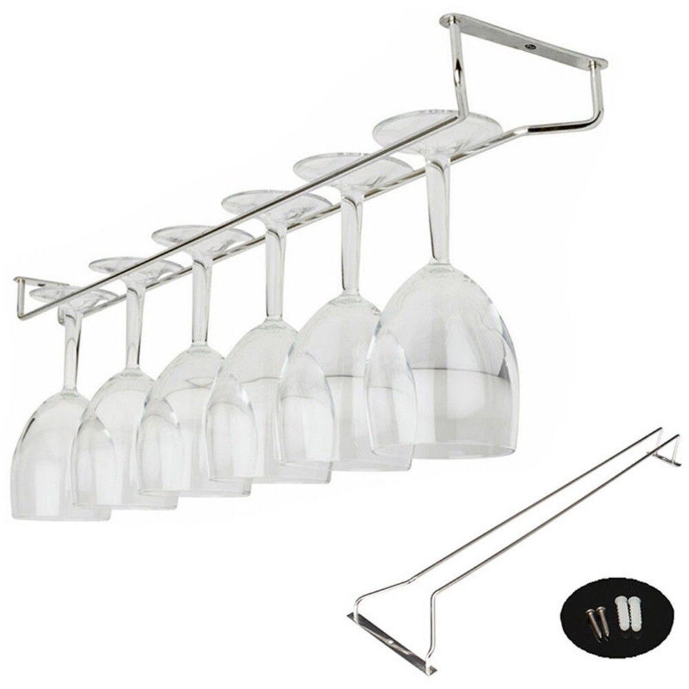 Colgador de copas de vino de acero inoxidable, soporte para Bar, Pub, utensilios de cocina, 27/35/55cm