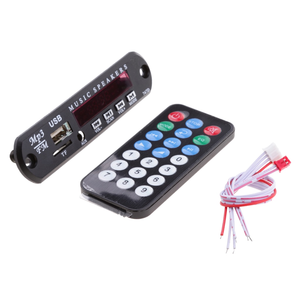 12V MP3 WMA Decoder Plate Audio Module USB TF with Digital Display