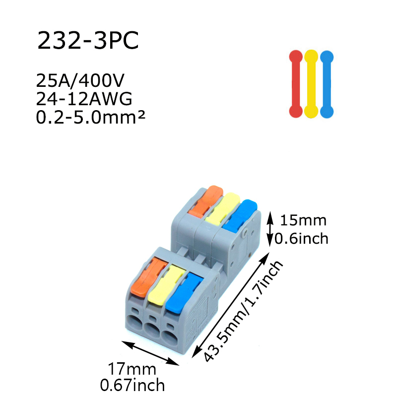 10PCS Wire Connector Universal Compact Splitter Lamp Wiring Cable Connector Docking Plug-in Quick Conductor Terminal Block: Ivory