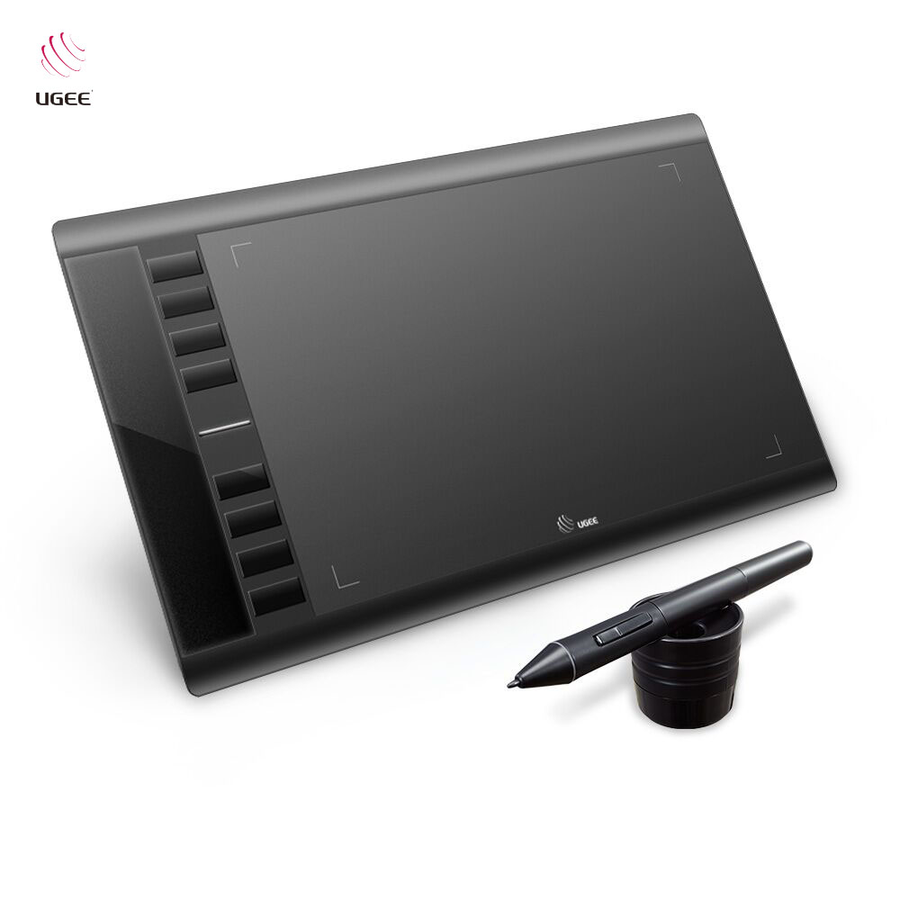 Ugee M708 tableta de dibujo de área de 10x6 pulgadas, tableta Digital + bolígrafo de dibujo para de arte, Ideal para artistas zurdos