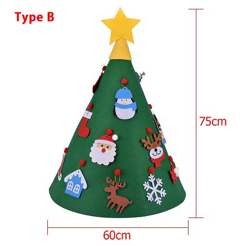 DIY Felt Christmas Tree Decorations Set Kids Year's Door Wall Hanging Ornaments Xmas Tree Snowman Santa Claus: Type B