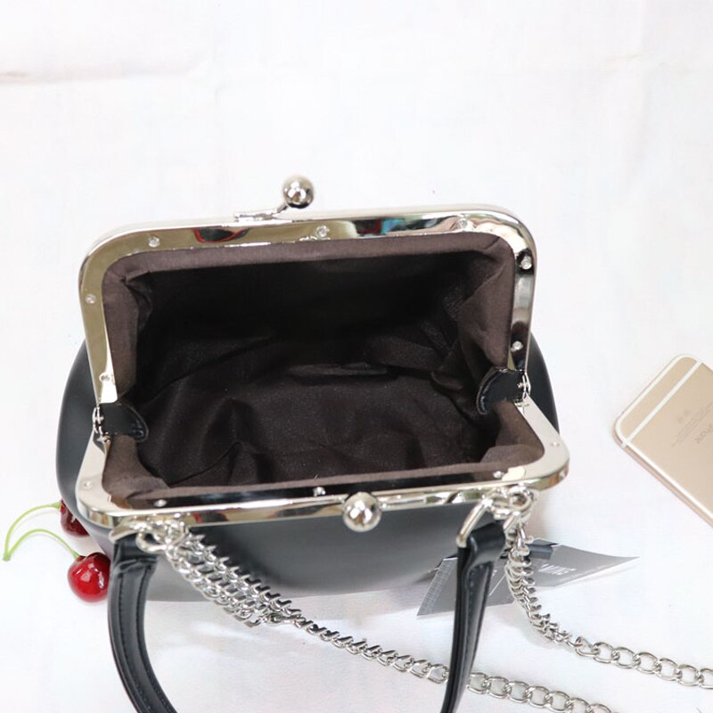 Vintage Kiss lock Shell Bags Bag Women Lady PU Leather Chain Shoulder Crossbody Bag Chic Women's Handbags Bags free