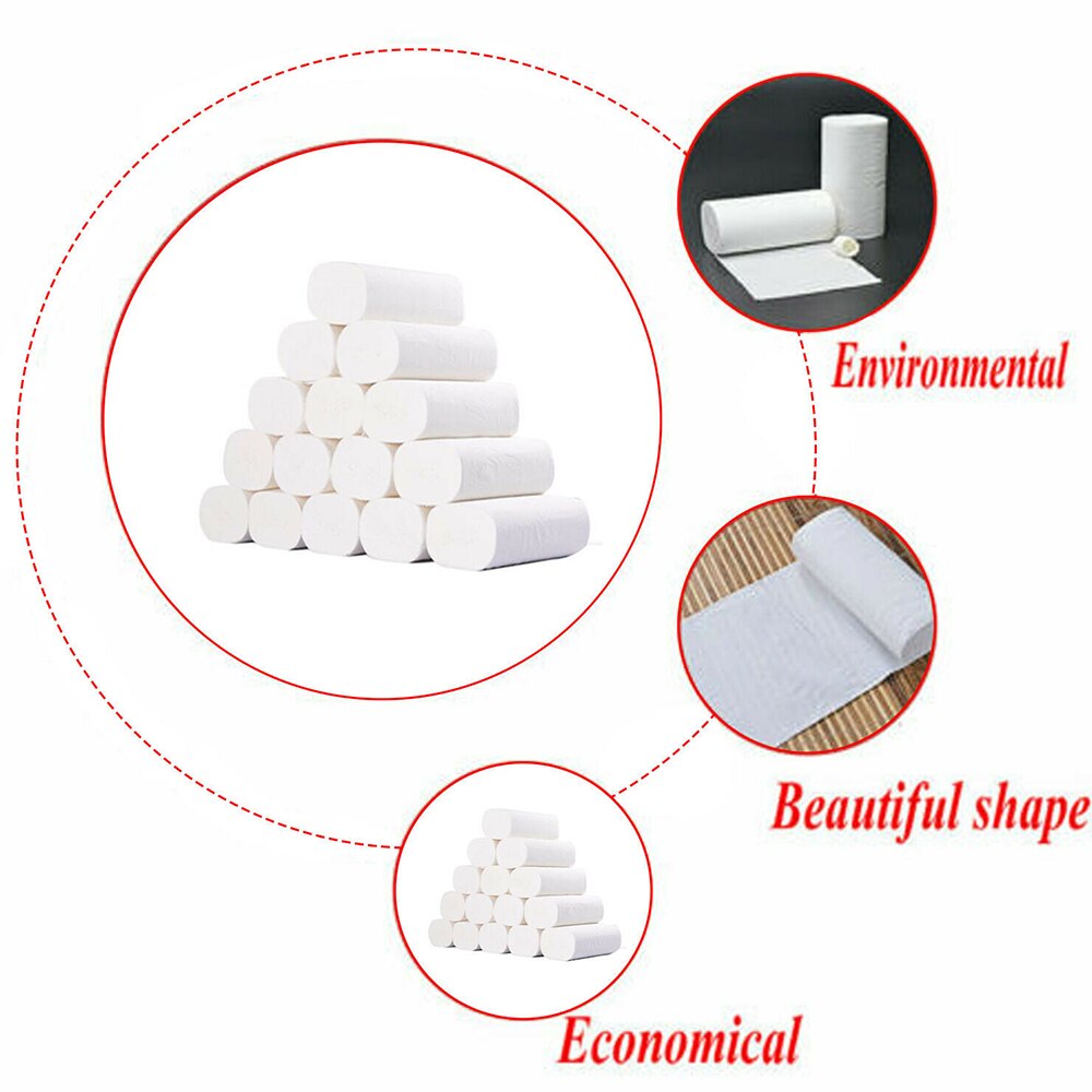 12 rouleaux 4 couches papier hygiénique rouleau maison bain toilette rouleau papier primaire pâte de bois papier hygiénique rouleau de soie