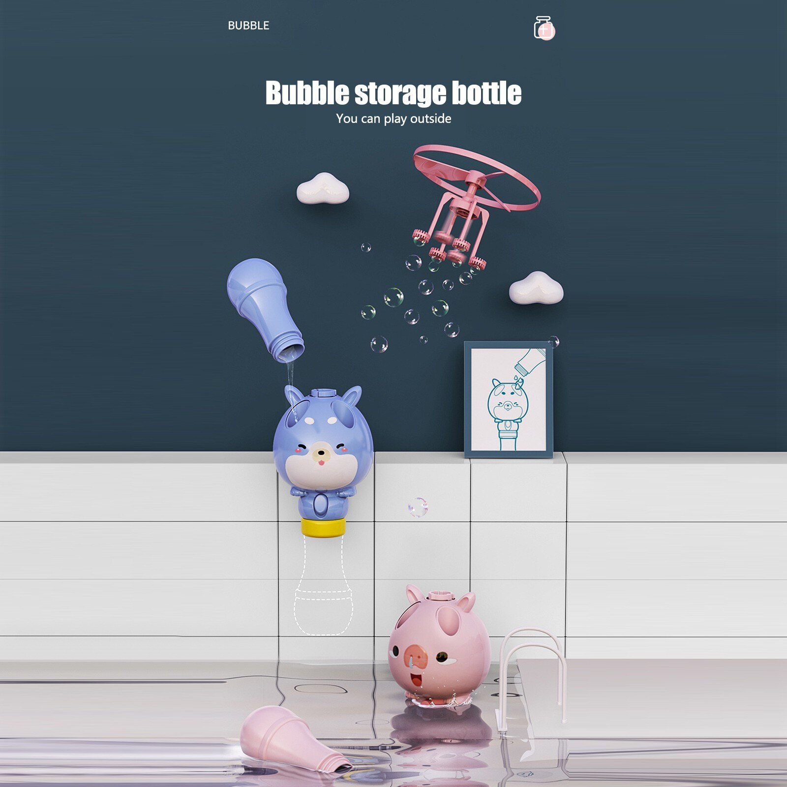 Kinderen Speelgoed Bubble Machine Fying Bamboe Bubble Machine Stok Kinderen Zomer Outdoor Speelgoed Zomer Bubble Blower Speelgoed