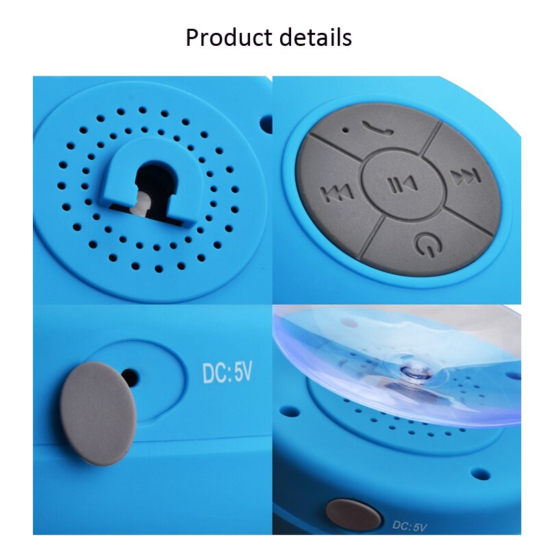 1 unidad, Mini altavoz portátil de , inalámbrico, impermeable, con banda Bluetooth, ducha, teléfono móvil, MP3, altavoces para coche, 3 W, Rojo
