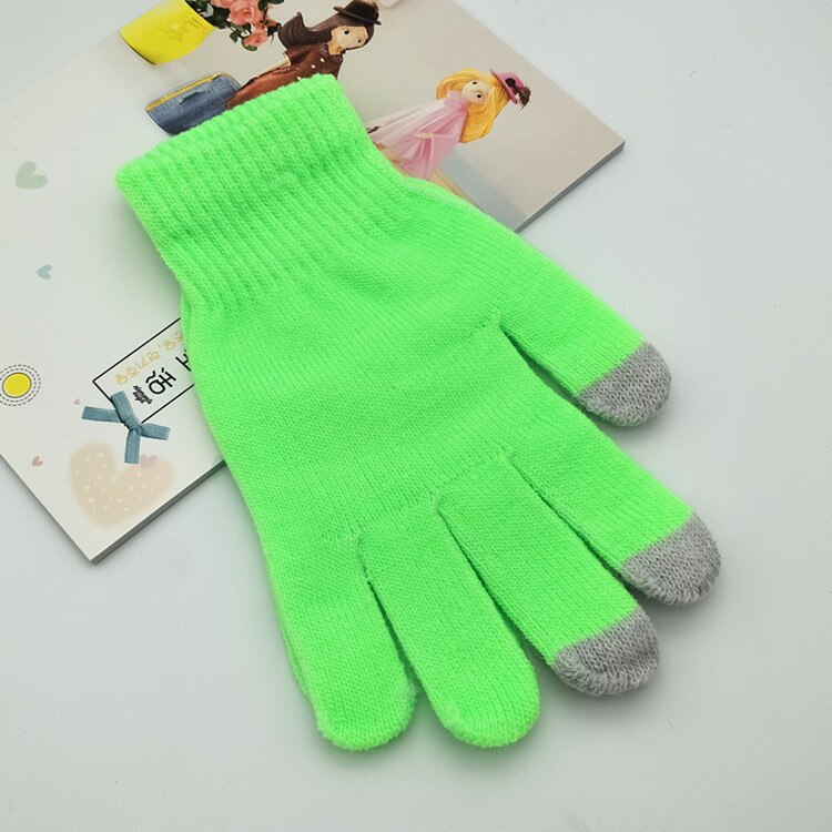 Luvas femininas com touch screen, luvas grossas de alta qualidade, elásticas e estilosas, luvas de dedo elegantes e chique