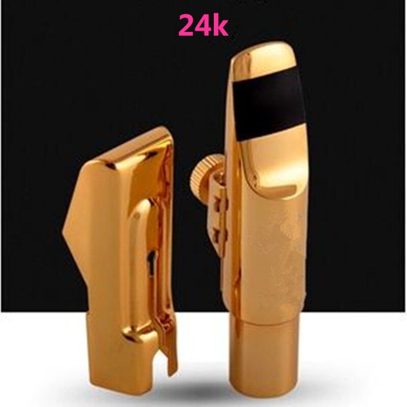 High-end Gold-plated 24K Metal saxophone mouthpiece For alto / tenor / Soprano sax 5--9 number mouthpiece