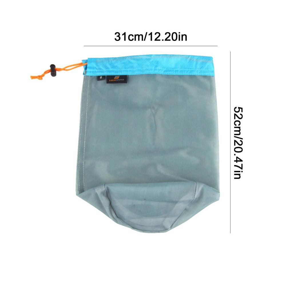 Kleine Netz-Wäschebeutel, Sack mit verschließbarem Kordelzug, Wäschekorb, Waschbarer Wäschesack für Reisen, Sport, Schlafsäle: Blau