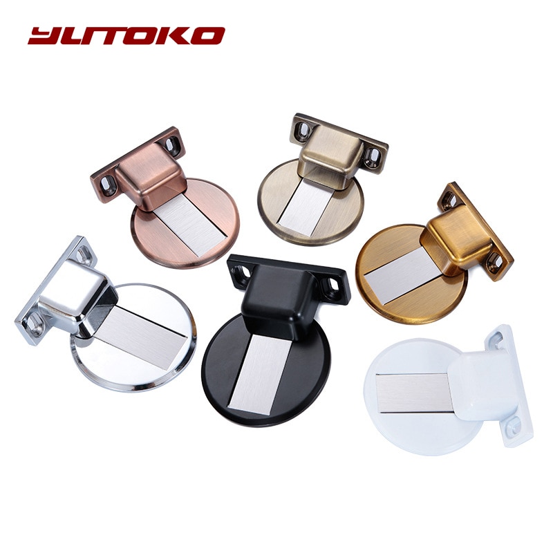 Yutoko magnetdør stopper rustfrit stål dørpropp magnetisk dørholder toiletglasdør skjult dørstop møbler hardware