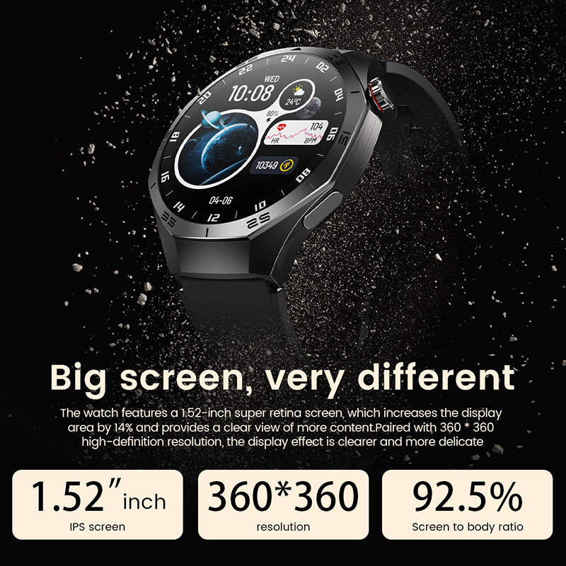 2025new para huawei gt5 pro relógio inteligente masculino hd tela amoled gps trajetória de movimento freqüência cardíaca bluetooth chamada 1.52 "smartwatch ip68