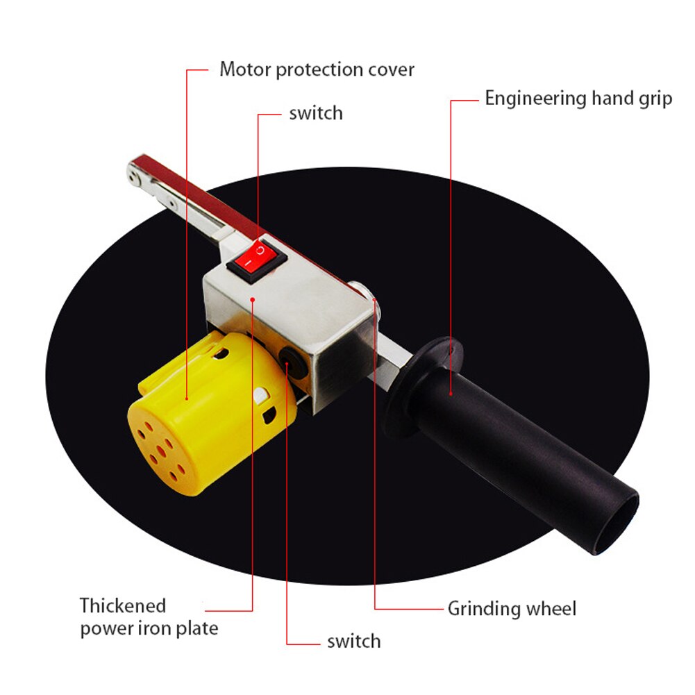 Håndholdt elektrisk båndslibemaskine mini-slibemaskine vinkelsliber med slibebælte til slibning af poleringsmikro poleringsmaskine