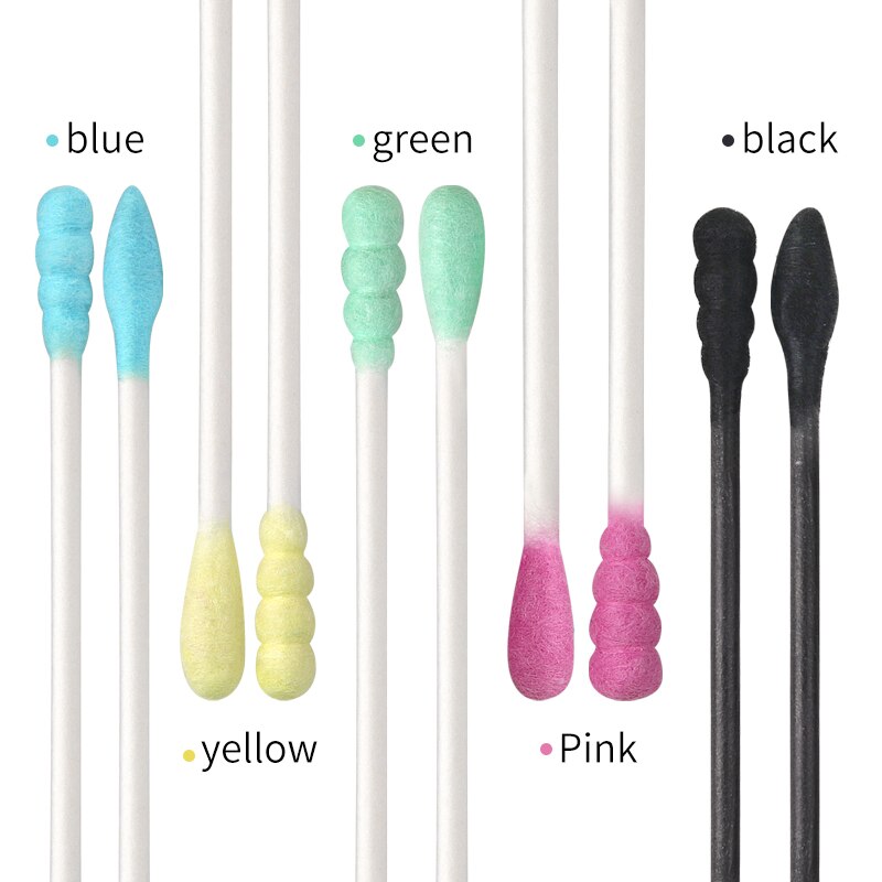 100pcs Cosmetic Cotton Swab Candy Color Cotton Swabs Ear Stick Double Head Women Makeup Cotton Buds Ears Clean Care Tools
