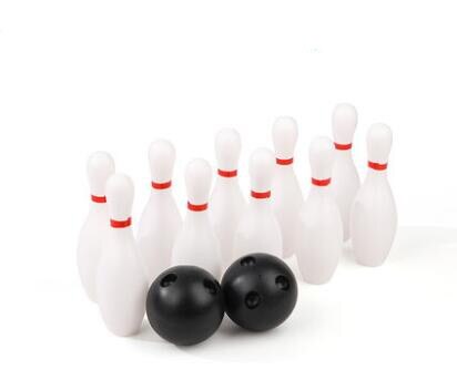 suzakoo one set plastic bowling pins balls indoor sport exercise for children playing: white