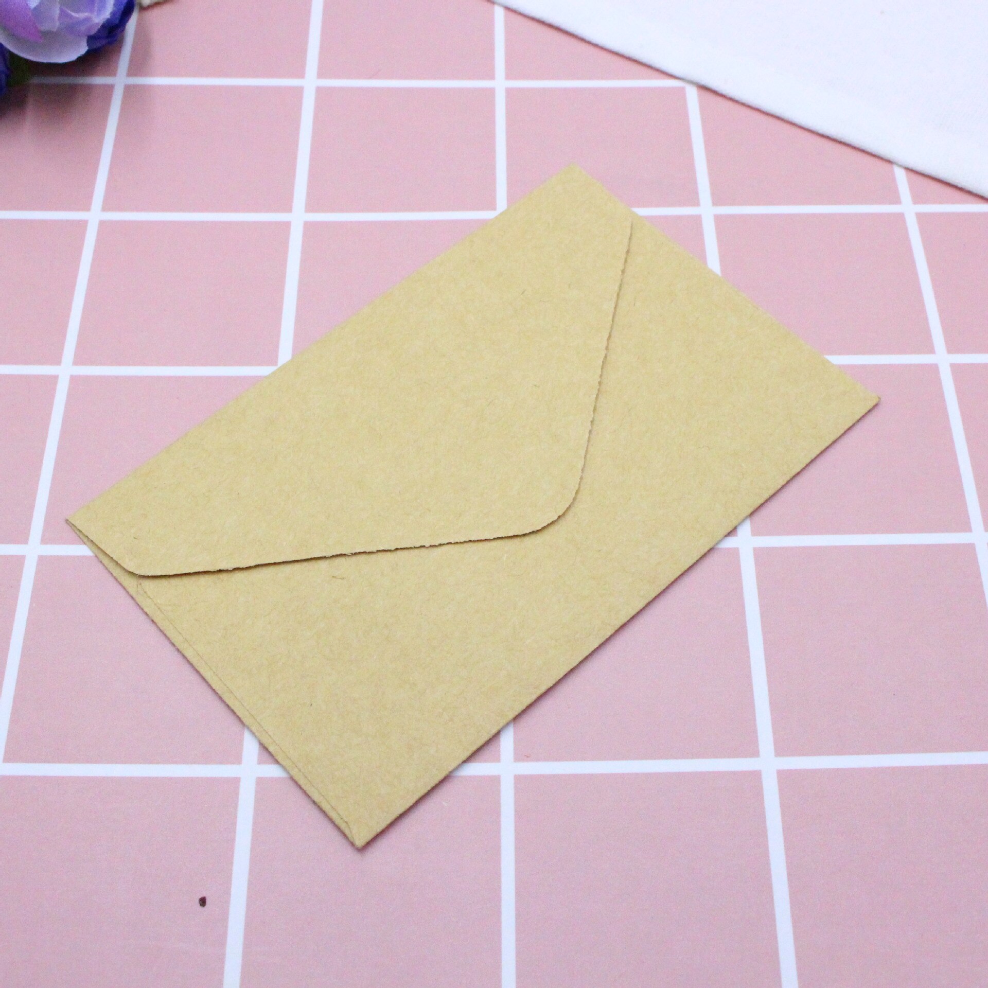 1pc klassieke witte zwarte kraft blanco mini-papieren enveloppen met venster, envelop voor huwelijksuitnodiging: Kraft