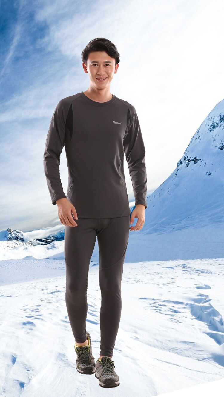 Winter Vrouwen Mannen Paar Ski Thermisch Ondergoed Set Sneldrogende Ademend Warm Snowboard Skiën Sport Ondergoed Set Pak Trainingspak: L / grey men