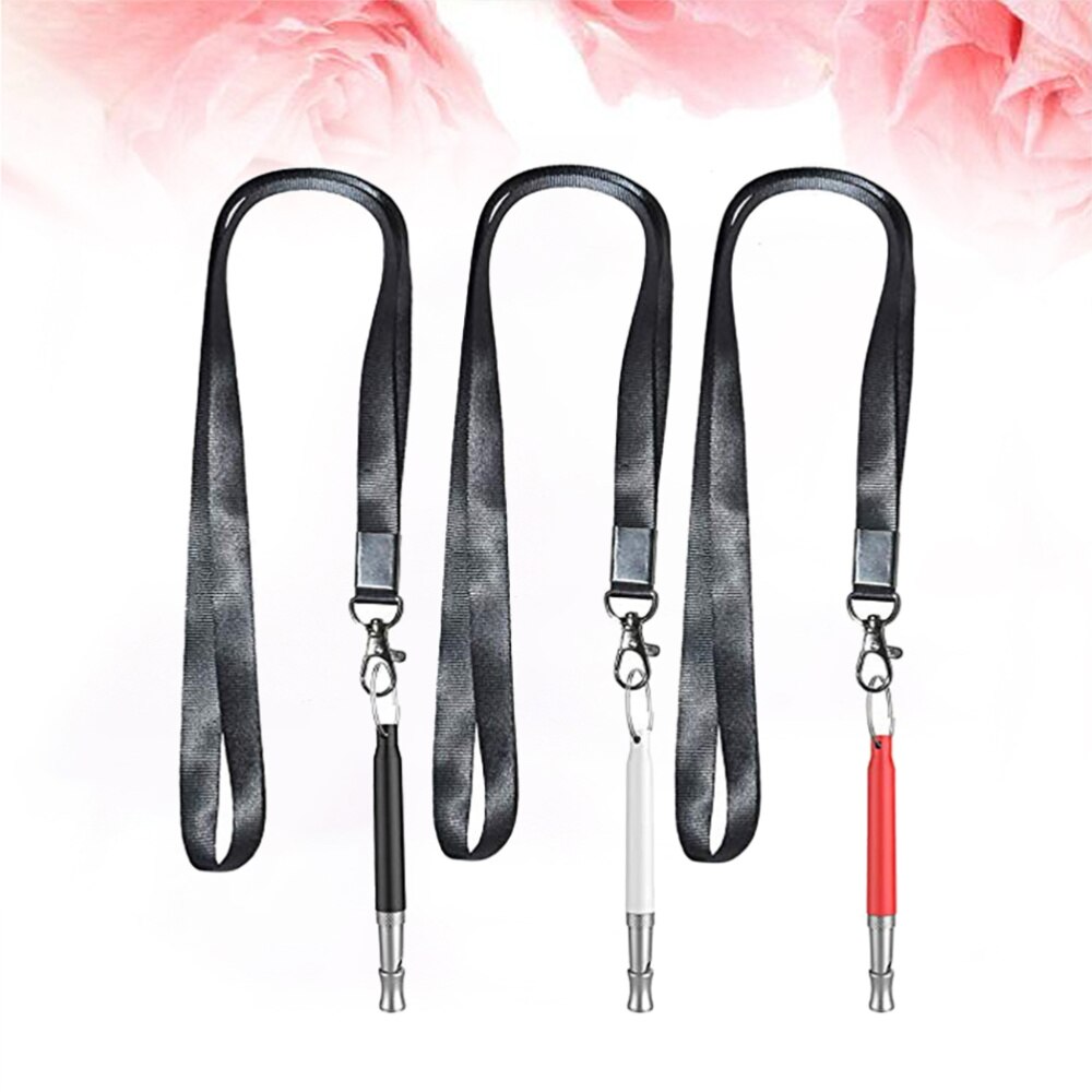 3Pcs Whistle Zwart Duurzaam Portative Praktische Hond Fluitje Met Gratis Lanyard Voor Pet Dog Training Levert Hond Blaf