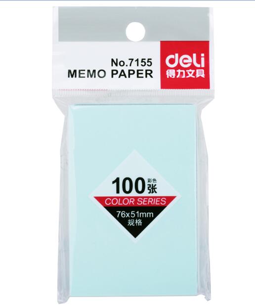 1 pad lot Memo Pad Paste paper 51*76 mm 100 page sticky note Sticker Post-it Labels Stickers Note deli Office Supplies: 51X76mm blue