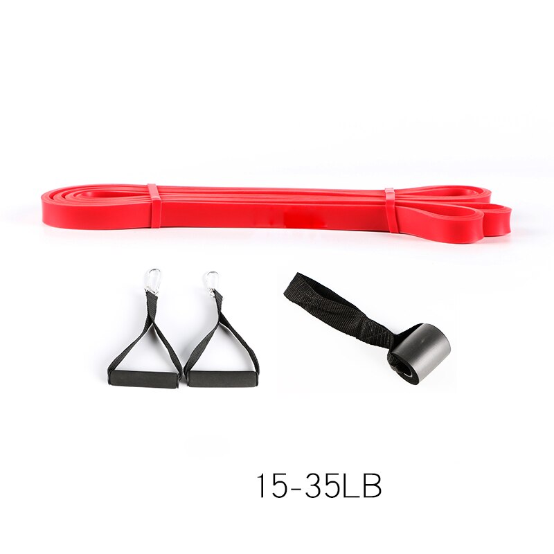 Resistance Bands 208cm 41&quot; Fitness Rubber Pull Up Crossfit Power Latex Expander Hanging Yoga Loop Band with Door Latch Handle: Red