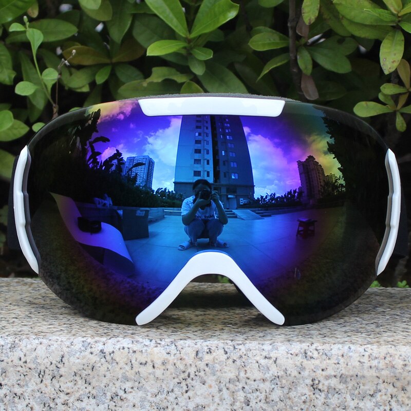 Anti-fog Double Layers Ski Goggles Lens Ski Mask Glasses Skiing Snow Snowboard Goggles Eyewear Mirror Polarize Men Women: Blue