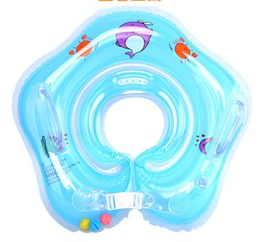 Anillo inflable Flotador para cuello de baño natación de bebés, ayuda de seguridad ajustable, 1-18 meses, ,: Azul
