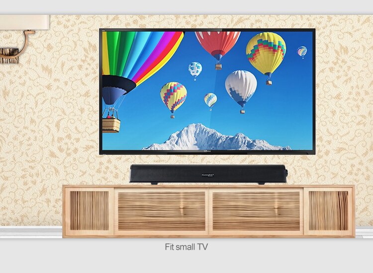 MINI barre de son BLUETOOTH sans fil pour TV et ordinateurs, haut-parleur de barre de son RMS 10W avec AUDIO BT + USB + AUX, basses puissantes intégrées