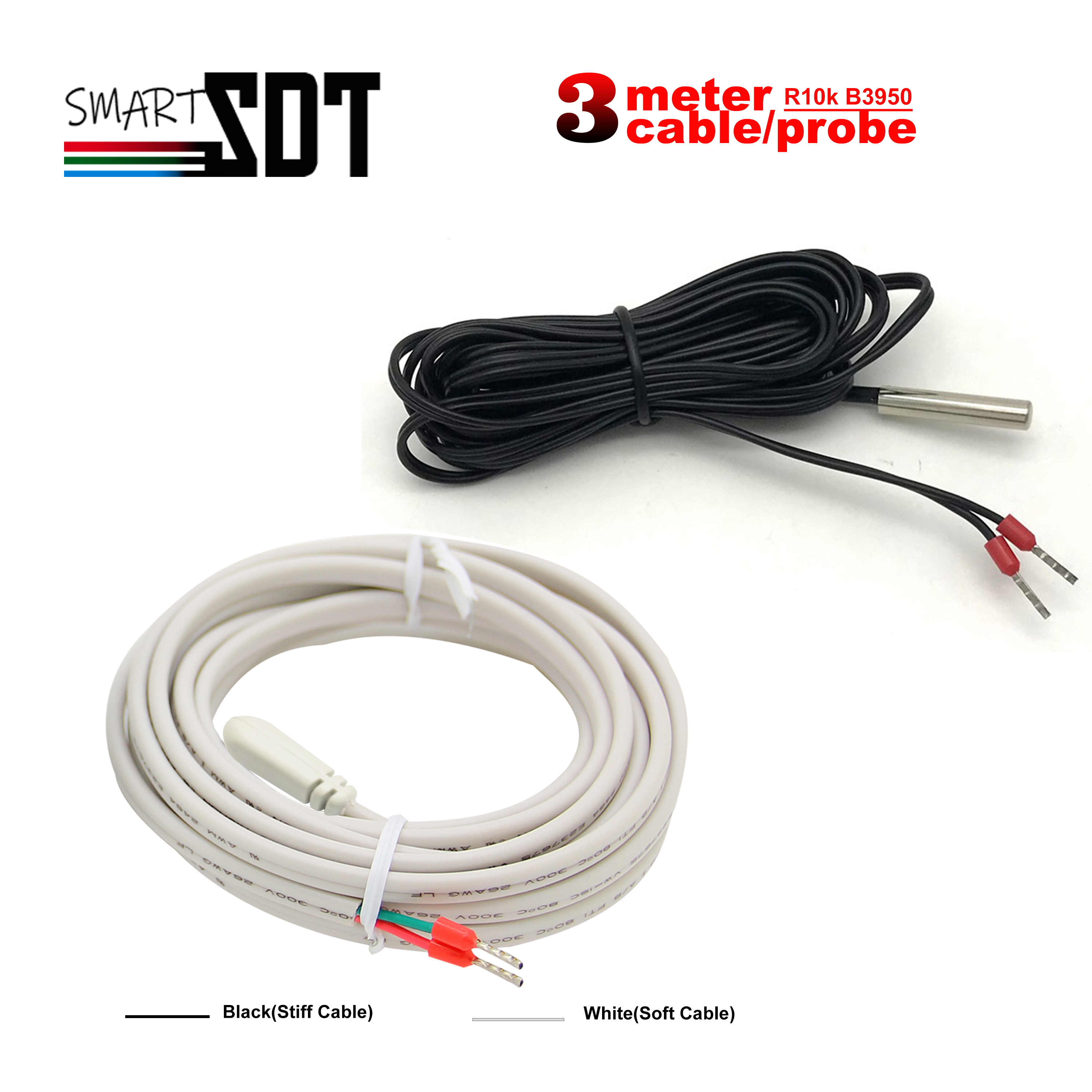 NTC 3950 10K Ohm Temperatursensor für Thermostaterkennung, Kühlung, Heizung, wasserdichte Sonde