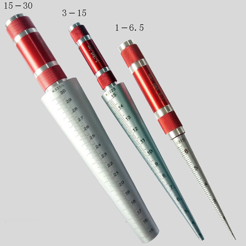 1pcs 1-6.5mm 3-15mm Conical Feeler Gauge Taper Cone Cylinder Gauge Hole Size Diameter Taper measure Gauge