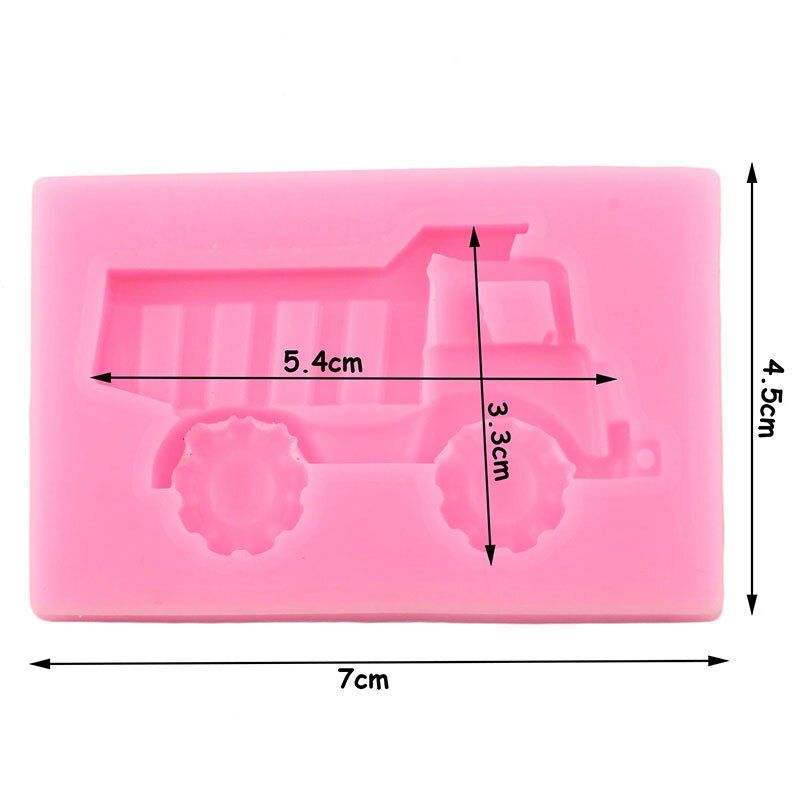 Molde de silicona 3D para camión, herramientas de decoración de Pasteles de cumpleaños de bebé, arcilla, caramelo, Chocolate, moldes de cocina para hornear