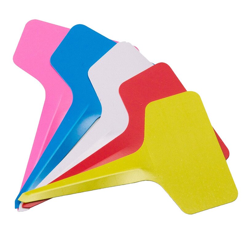 50pcs T-shaped Plant Labels Tags Markers Garden Nursery Herbs Seedings Flowers Colorful Waterproof Plastic Lables Tags Sign