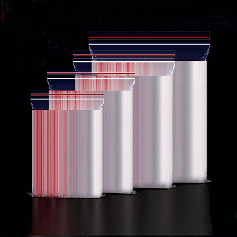 100pcs/pack Resealable Zip High Clear Plastic Bag Reclosable Nail cosmetic Hardware Food Trial Pouches Storage Package