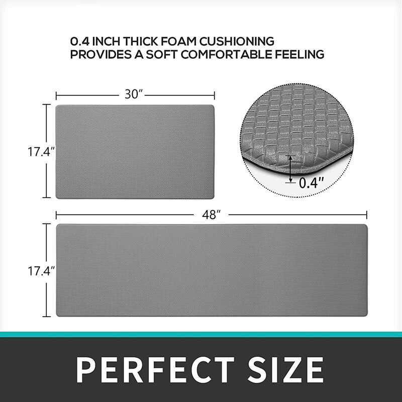 Kitchen Mat Cushioned Anti-Fatigue Kitchen Rug,Waterproof Non-Slip Kitchen Mats and Rugs Heavy Duty PVC