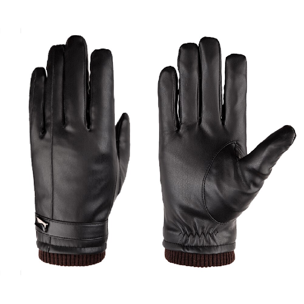 Leather Gloves Leather Black Touch Screen Leather Gloves Riding Leather Gloves Men Leather Winter Gloves Warm Mittens: Default Title