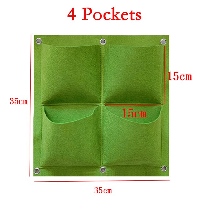 9/18/36/64/81 kieszenie do montażu naściennego worki do uprawy roślin do sadzarki truskawek pionowy ogród torba sadzonka ściana roślin: 4 Pockets 35x35cm