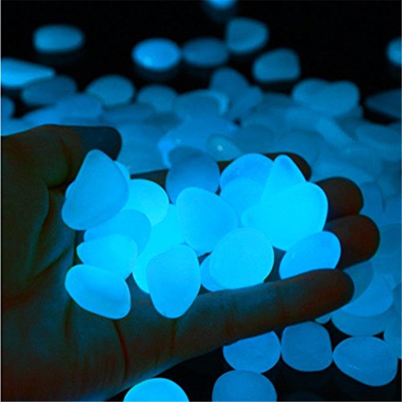 100 stuks tuindecoratie lichtgevende kiezels, lichtgevende stenen, rotsen voor tuinpad, terras, gazondecoratie, lichtgevende stenen