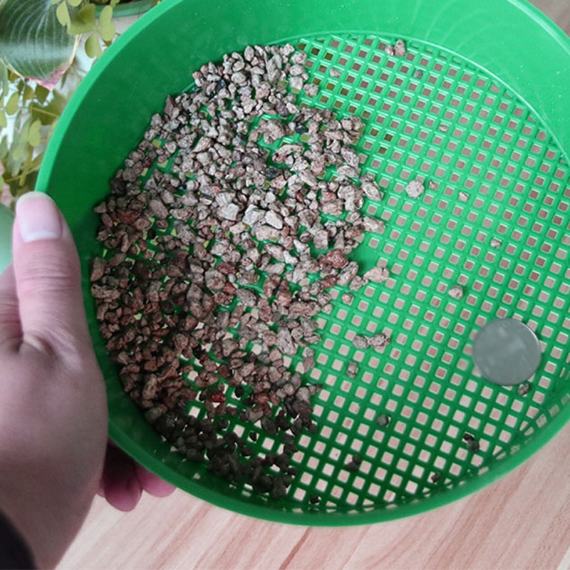 Kunststoff Boden Sieb Rätsel Gittergewebe Griff Stein Sand Partikel Sieb Pflanzen Kompostierung Zubehör Garten Liefert