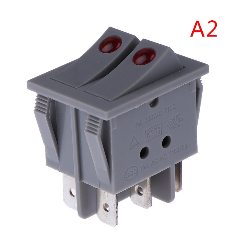 RK1-23 Oil Heater Switch ON/OFF Rocker Switch 250V/16A With Double Buttons 1pcs: white