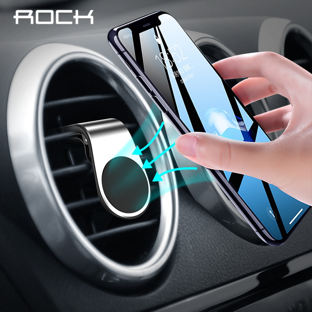 Rock Metal Magnetic Car Phone Holder for iPhone Samsung Xiaomi 360 Air Magnet Stand in Car GPS Mini Air Vent Magnet Mount Stand