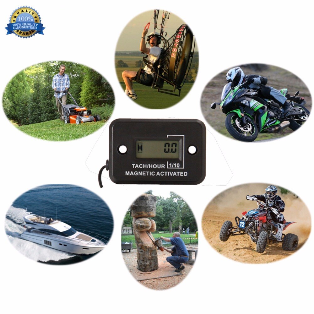 Digital Gasoline Diesel Engine Hour Meter Tachometer for mining machinery concrete mixer generator Excavator roller mast crane