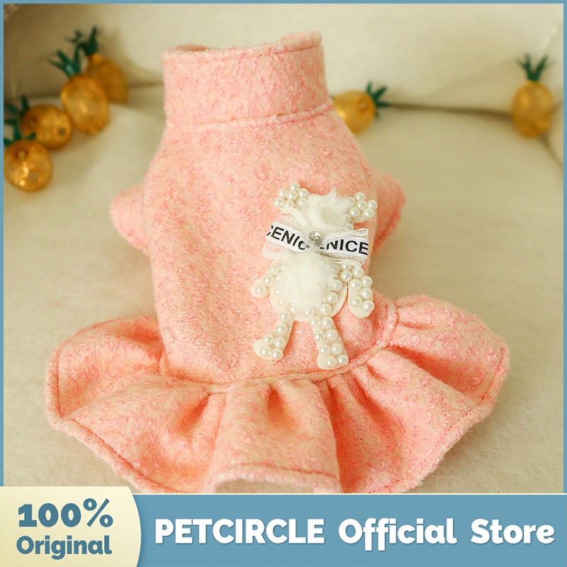 Petcircle hund hvalpetøj pink perlebjørn kjole passer til lille hund kæledyr kat hele sæsonen kæledyr sød kostume hundeklud hund dejlige kjoler