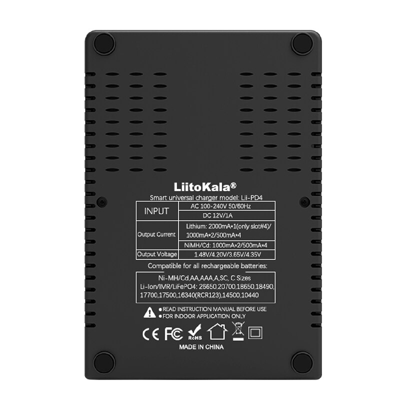Genuine/Original Liitokala Lii-PD4 18650 Charger 1.2V 3.2V 3.7V 3.85V AA / AAA 26650 16340 25500 NiMH Lithium battery charger