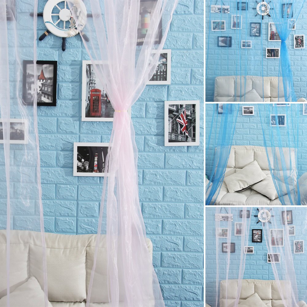 Pair (2 Panels) Of Tulle Curtains Solid Sheer Curtains Tulle Window Voile Net Curtains Window Screen Home Kitchen Living Room De