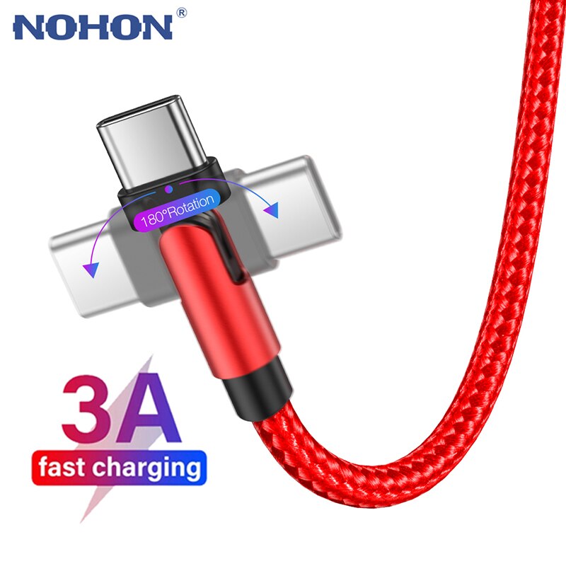 180 Graden Usb C Type C Kabel Snel Opladen Data Cord Charger Usb-kabel C Voor Samsung S20 S10 A51 xiaomi Mi 11 Redmi Note 9S 8T