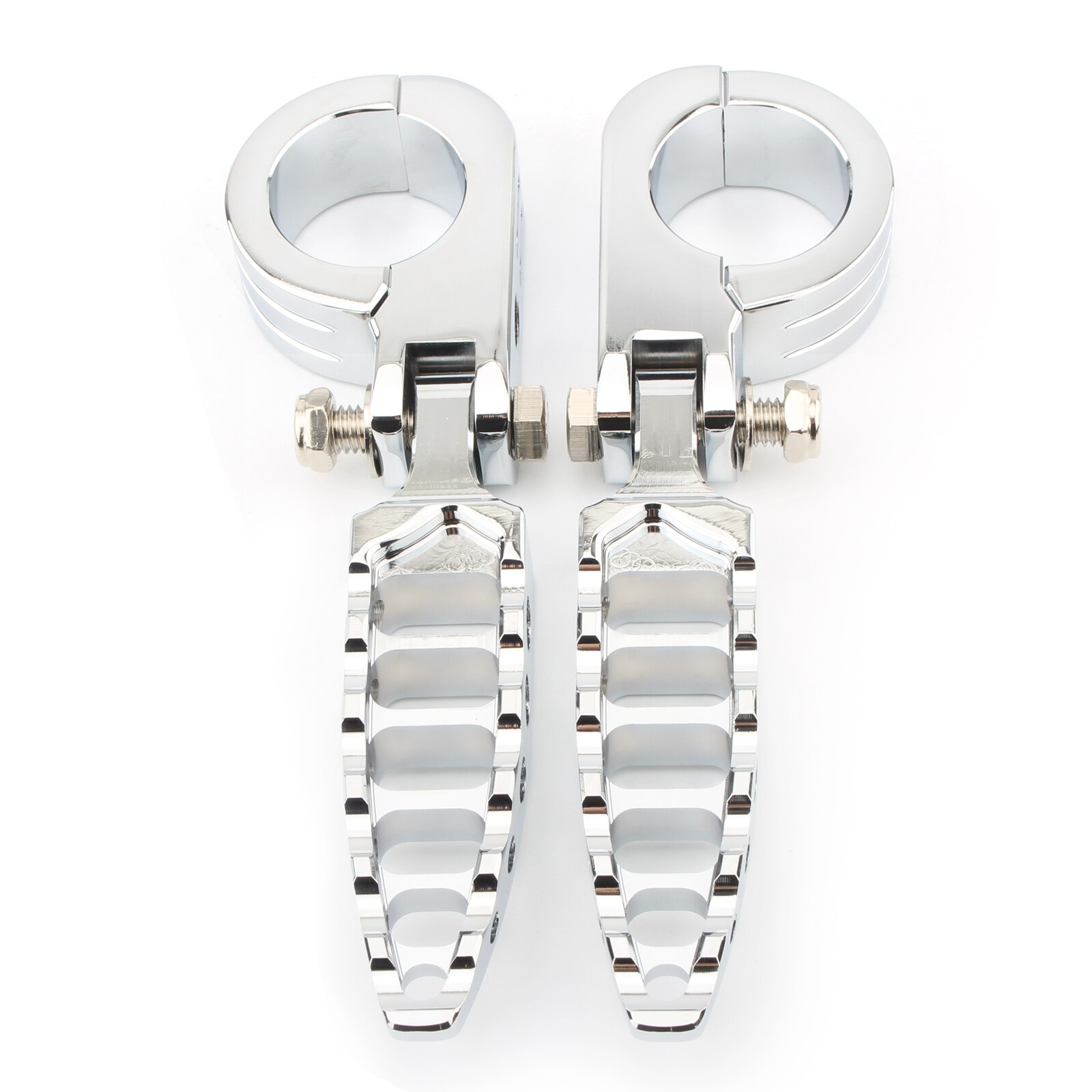 32MM Highway Foot Pegs Engine Guard Crash Bar w/Clamp Mount For Harley Honda Kawasaki Cafe Racer Touring Motorcycle Chrome: 32mm P