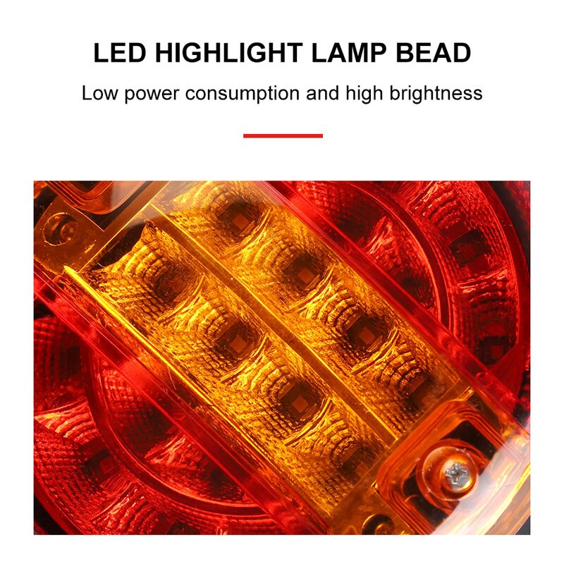 Feu arrière rond LED pour hamburgers, clignotant de frein, pour camion, voiture, remorque, camion, Dongfeng Foton, Howo, Jiefang, 12V 24V