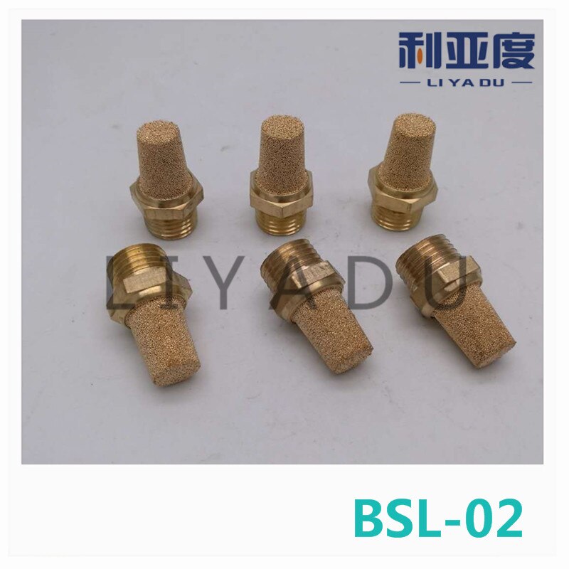 100 PZ/lotto Mezza una massa di rame filettatura silenziatore silenziatore BSL-02 pneumatico marmitta SL-elettrovalvola comection 01:1/4"