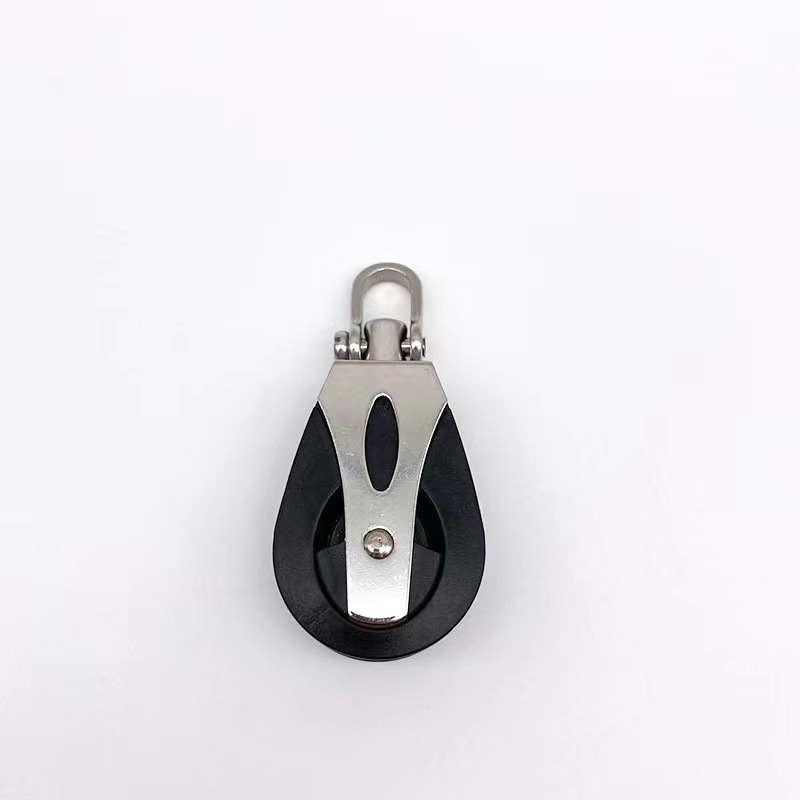 Cabezal de carga Universal de acero 316, polea única de 1500 libras, bloque de polea de rodamiento liso para velero de nailon, corredor de cuerda marina, accesorio para barco: Blanco